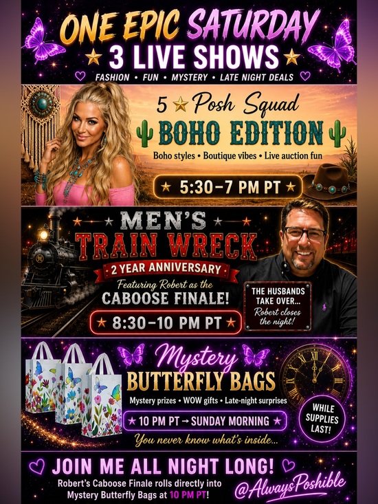 AlwaysPoshible Other - 🅰️𝐥𝐰𝐚𝐲𝐬🅿️𝐨𝐬𝐡𝐢𝐛𝐥𝐞 is 𝐋𝐈𝐕𝐄! MYSTERY BUTTERFLY 🦋 BAGS at 10pm PT